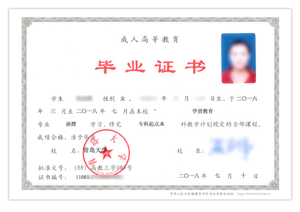 青岛大学毕业证